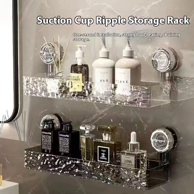 Portaoggetti per Lavandino con Ventosa Portasapone a Distribuzione Automatica Bagno Lavandino Senza Foratura