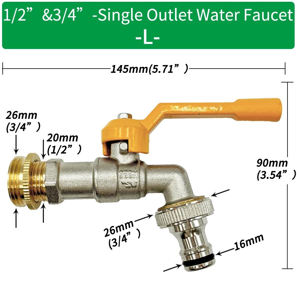 Garden Hose Brass Faucet Adapter 1/2" - Suitable for IBC Tanks, Irrigation Fittings, Reliable Ball Valve Replacement Accessories