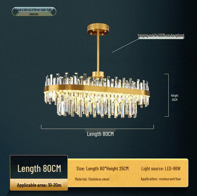 Luxury Modern Crystal Chandelier for Living Room, Lobby, Restaurant, or Bedroom - Italian Minimalist Design