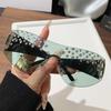 New Fashion Handmade Diamond Women's Large Frame Sunglasses Frameless Diamond Sunglasses Fashion Square Sunglasses