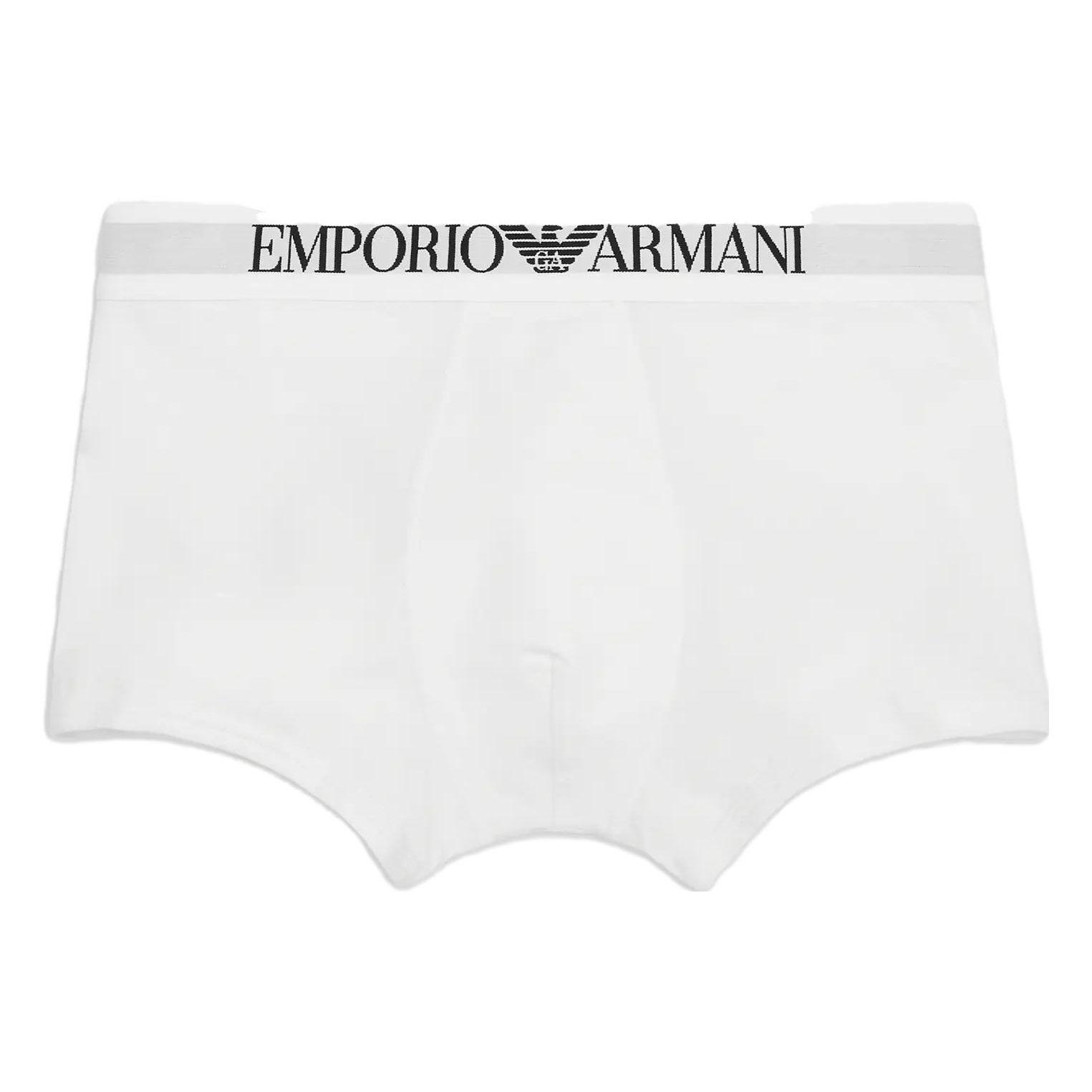 Emporio Armani Однотонные Мужские боксеры с вышивкой и принтом букв логотипа Белые 111389-CC7290-0010 S