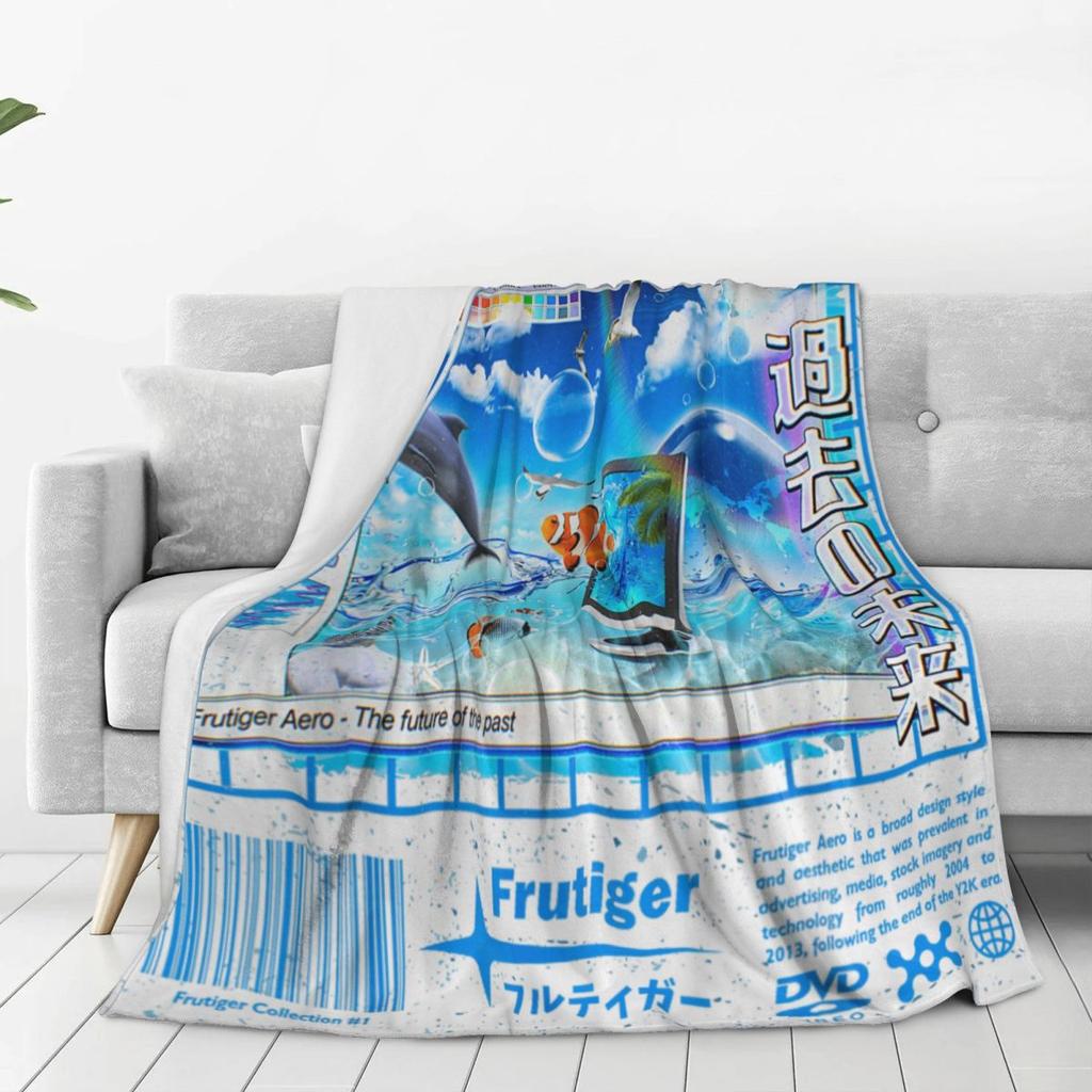 Super Warm Blanket Camping Frutiger Aero Fashion Collection Bedding Throws Flannel Bedspread For Outdoor Novelty Sofa Bed Cover