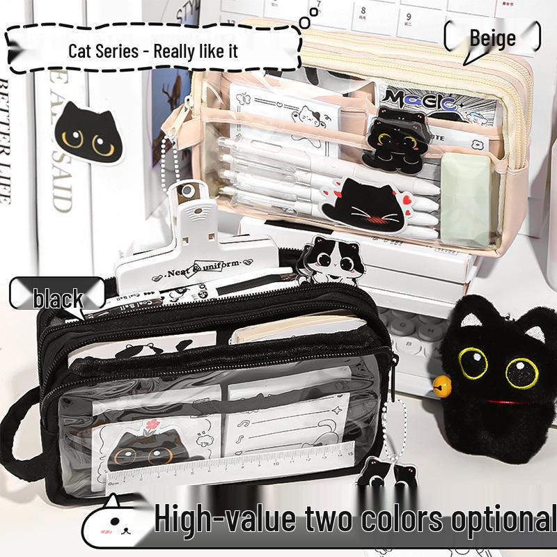 Adorable Black Cat Pencil Case 2025: Spacious and Stylish for Boys and Girls