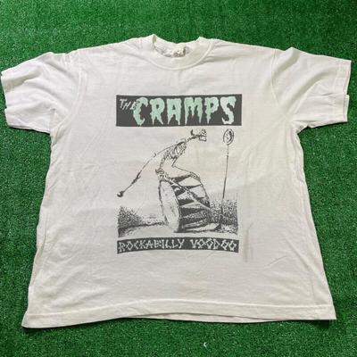 Maglietta Bianca Banda The Cramps Cotone Unisex Regalo Per Uomini Donne