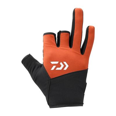 Daiwa Windproof Hot XL Gloves, 3-Piece Cut, DG-8922W, Orange,
