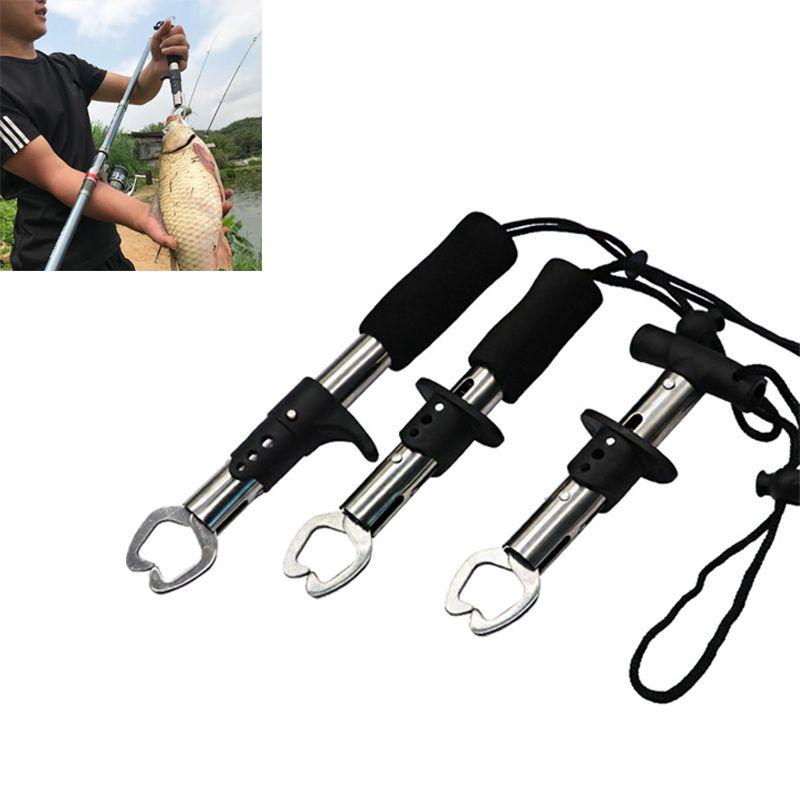 Portable Fishing Gripper Stainless Steel Fish Lip Grip Handle Catch Carp Fishing