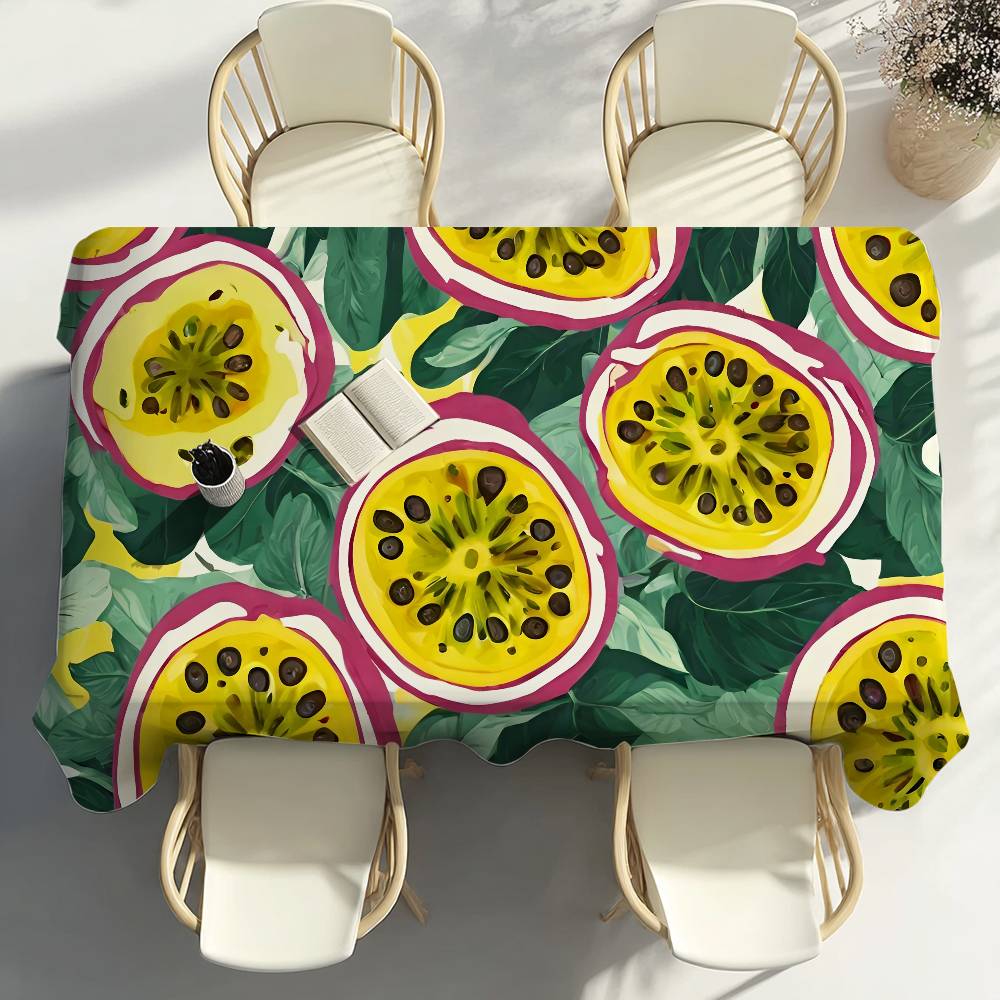 1PC Passion Fruit Table Cloth Home Party Picnic Dining Room Kitchen Patios Stain-Proof Polyester Table Cloth
