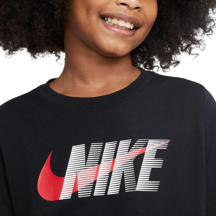 Nike Logo Pattern Loose Short Sleeve T-Shirt Kids Tops Black DC7796-011