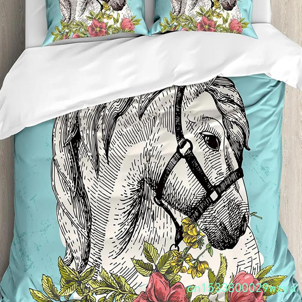 Red Poppy Flower Plant Nature 3pcs Bedding Set For Bedroom Double Bed Home Textile Duvet Cover Quilt Cover Pillowcase