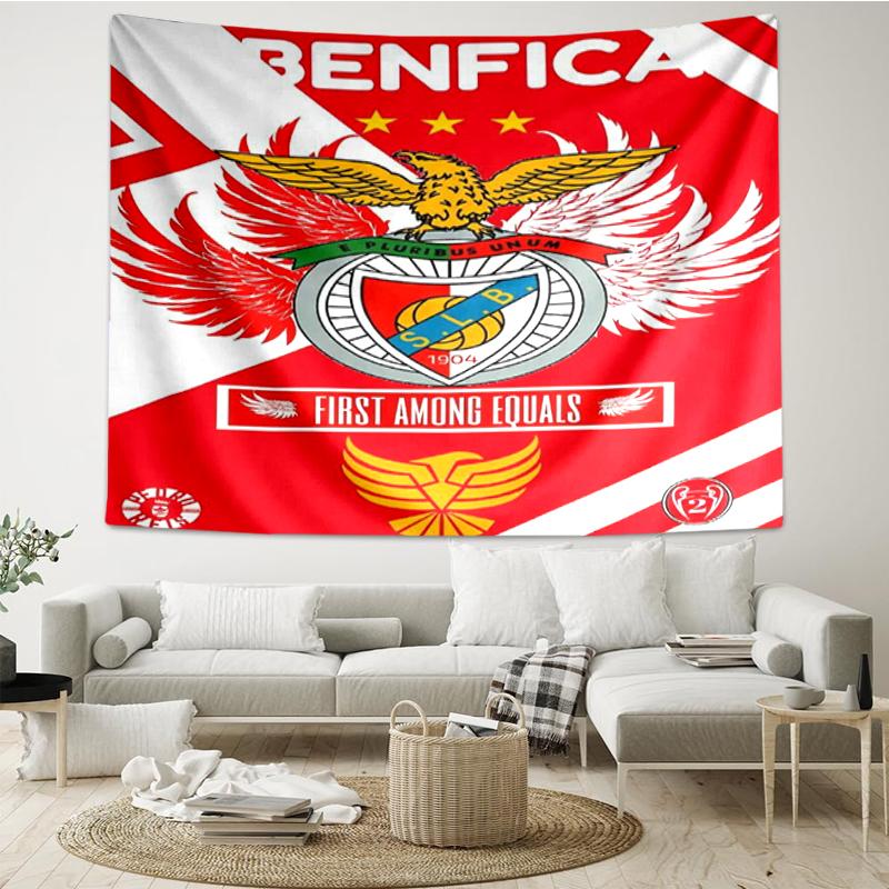 Benfica Print Tapestry, Backdrop, Easy Setup, Ideal for Bedroom, Office & Living Room, with Aesthetic Wall Hanging Decor.