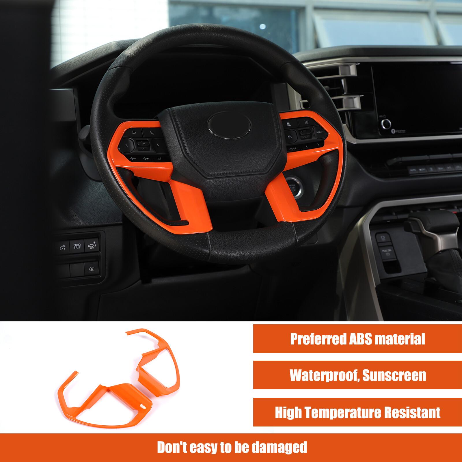 ABS Orange Steering Wheel Button Trim Cover for Toyota Tundra/Sequoia + US