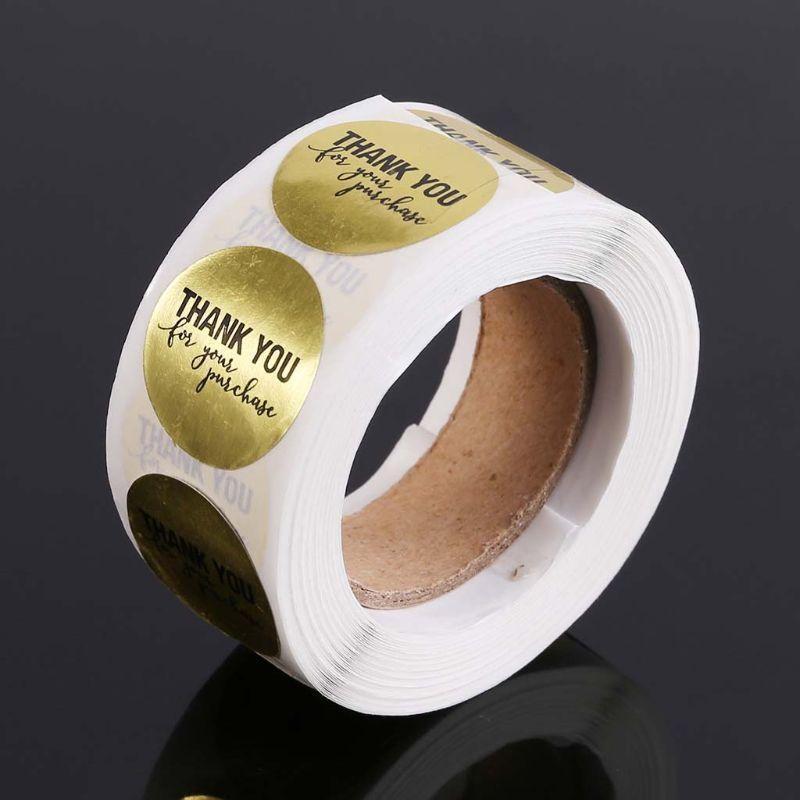 500Pcs Thank You for Purchase Labels 25cm Round Wrapping Label Business Packaging Sticker for Holiday Packaging