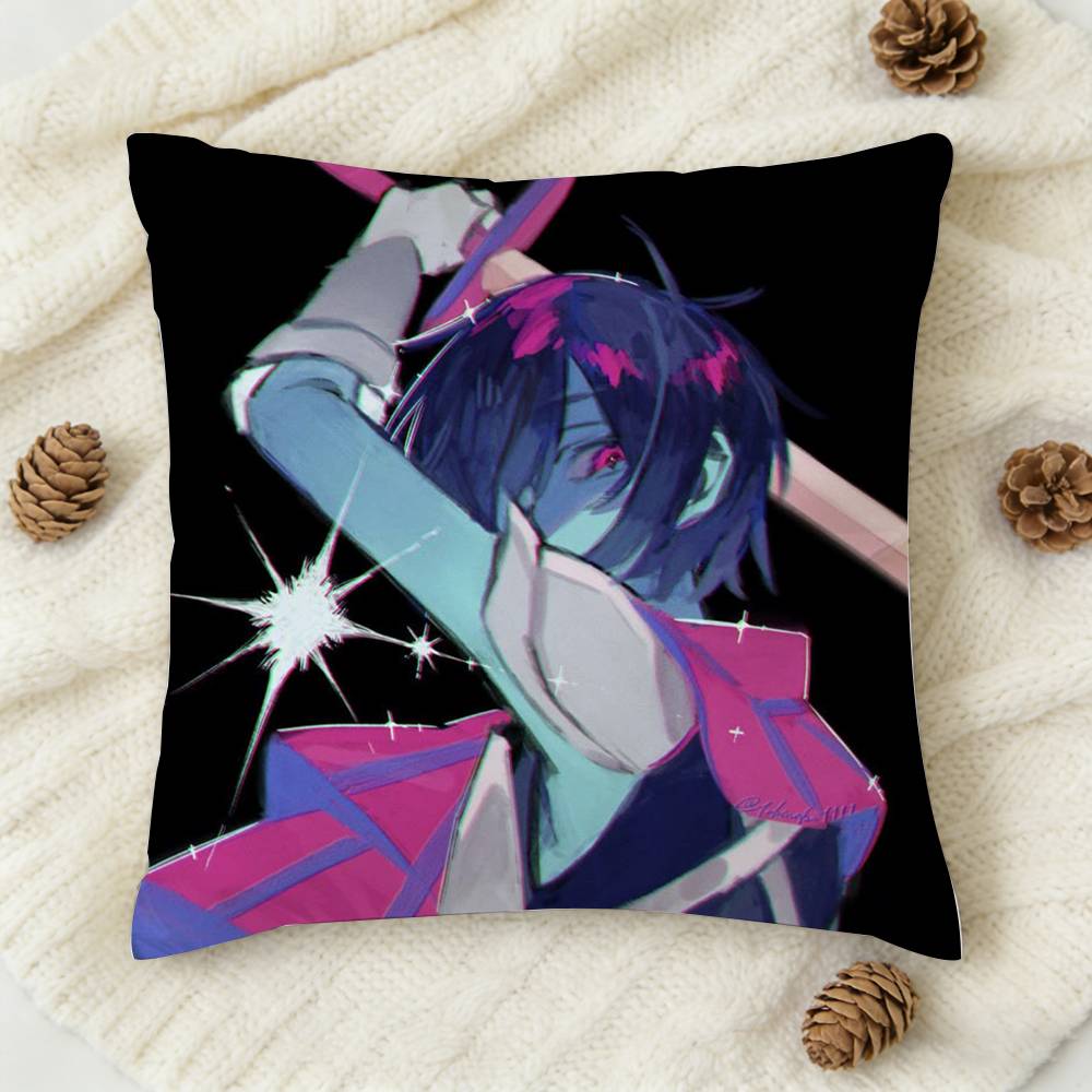 DDeltarune KKris Doublesided Printed Square Decorative Cushion Cover for Sofa Living Room Home Decor