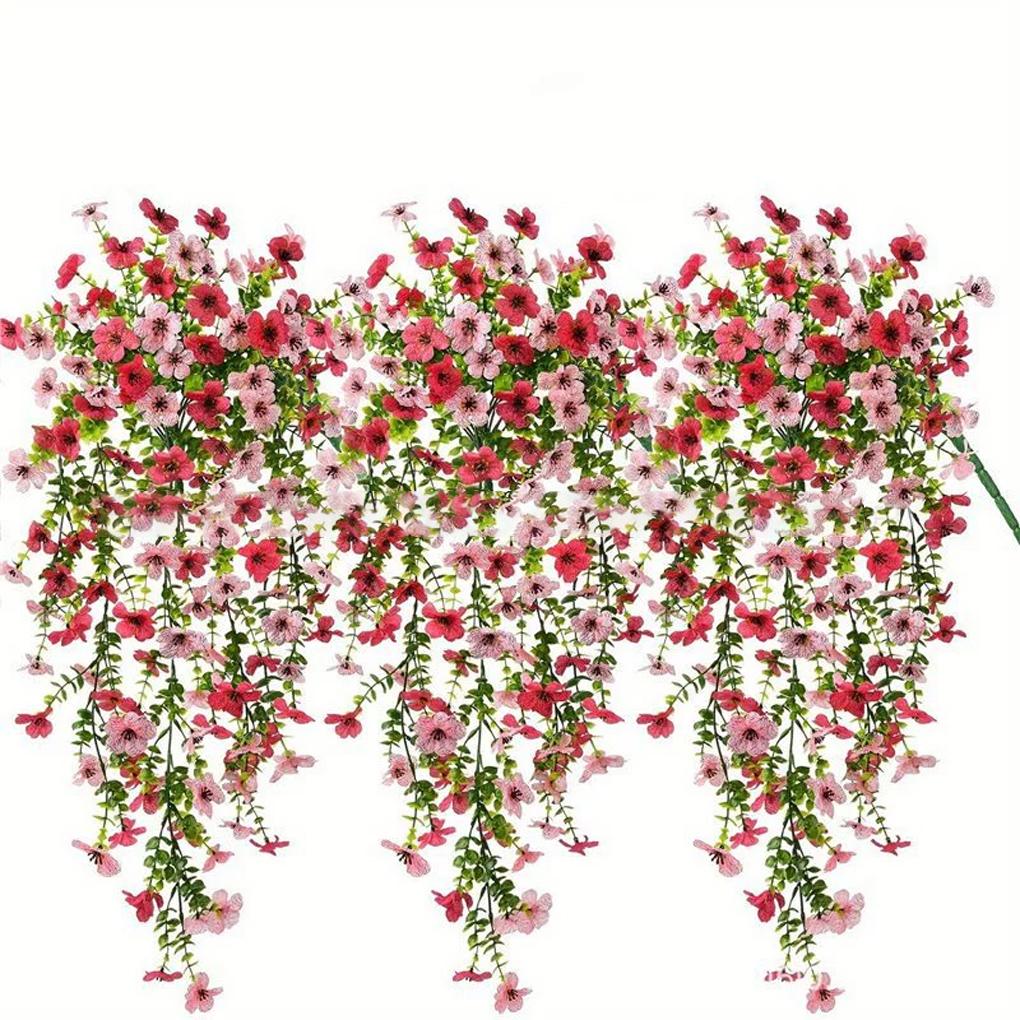 Artificial Flowers Rattan Morning Glories Vines Outdoor Wedding Wreath Bridal Arch Home Room Yard Festival Decor Garden Party
