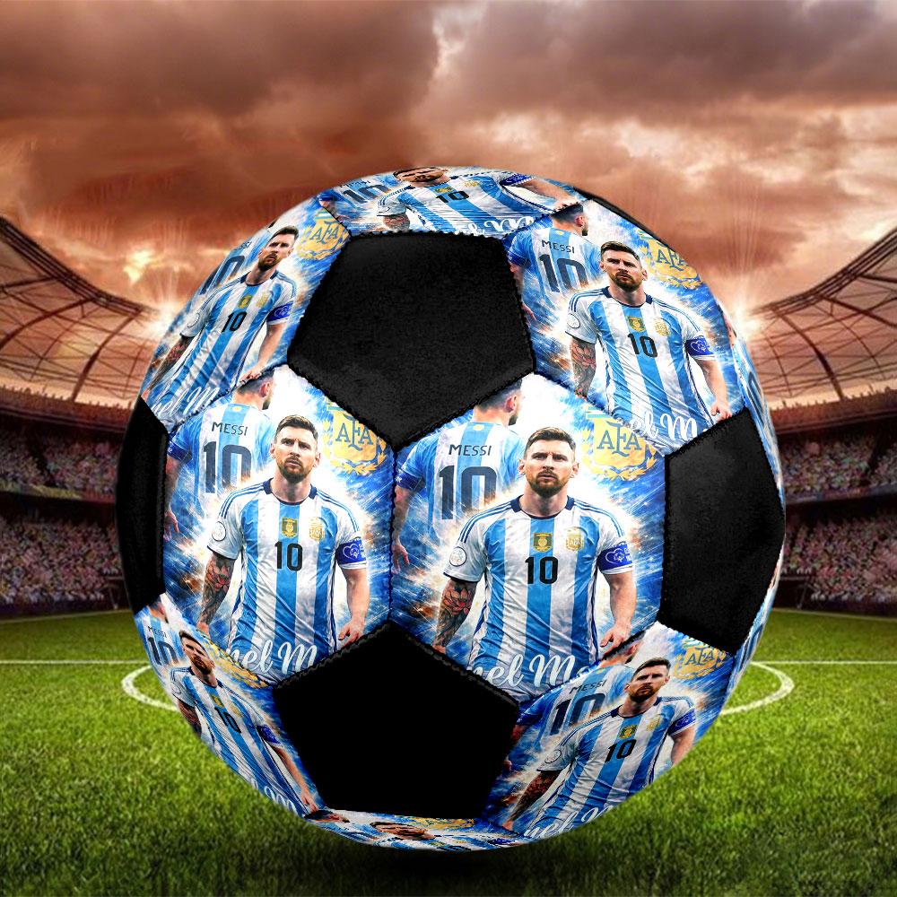 1 ud. Balón de Fútbol Messi Talla 5 Balón de Fútbol Sala Colorido de Moda Juego de Patio Trasero - Ideal Para Regalo de Aficionados al Deporte HE46