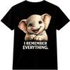 Elephant T Shirt I Remember Everything Cute Funny Baby Animal Graphic Tee