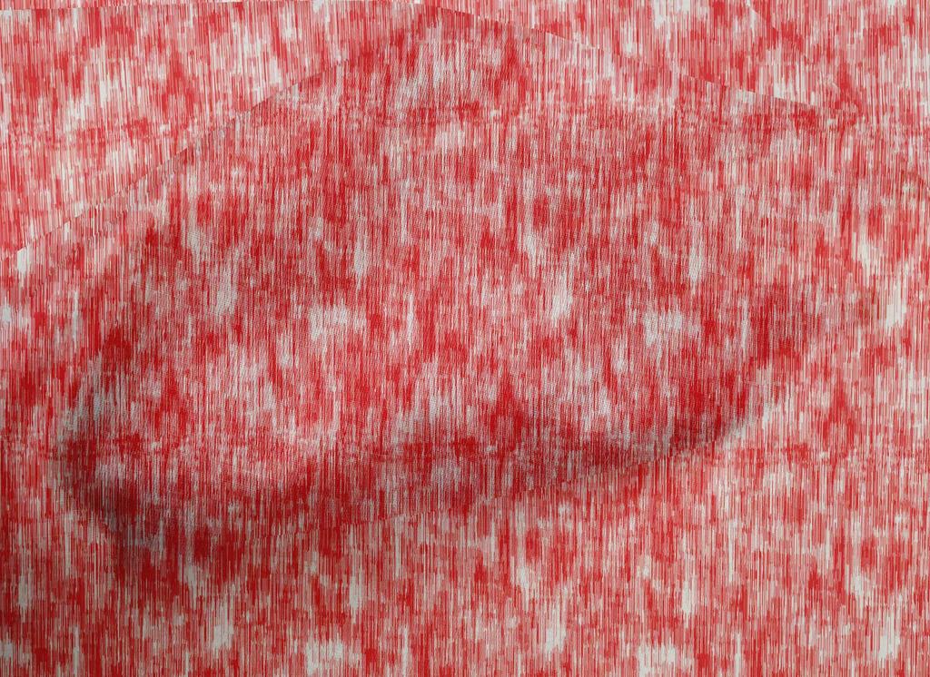 oneOone Cotton Cambric Red Fabric Ikat Quilting Supplies Print Sewing Fabric By The Yard 42 Inch