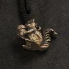 2Pcs Handcrafted Brass Squirrel Incenses Stick Burners Keychain Charm For Desk Decors And Fragrances Diffusions