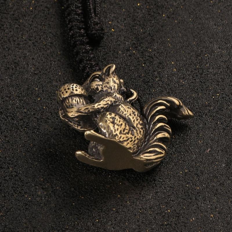 2Pcs Handcrafted Brass Squirrel Incenses Stick Burners Keychain Charm For Desk Decors And Fragrances Diffusions