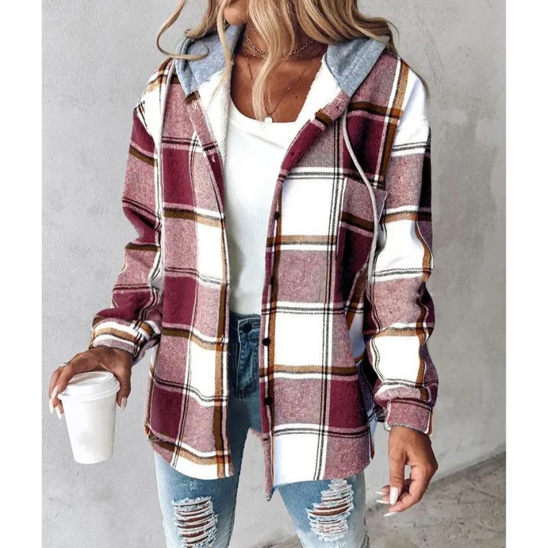 MGHR Giacche e cappotti con cappuccio a maniche lunghe, a tinta unita, casual, vintage da donna, autunno e inverno