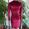 Robe en daim de couleur unie, col rond, mode femme, Sexy, serrée, manches longues, automne et hiver