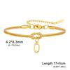 Stainless Steel 26-Letter Bracelet & Anklet with Double-Layer Knotted Snake Bone Chain