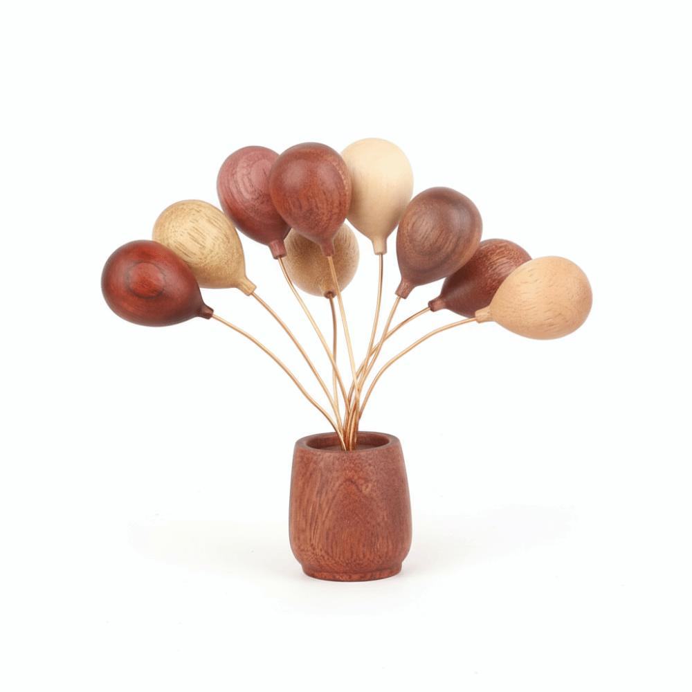 

Handmade Wooden Balloon Ornament Rustic Style Balloon Figurine Room Decor Style A