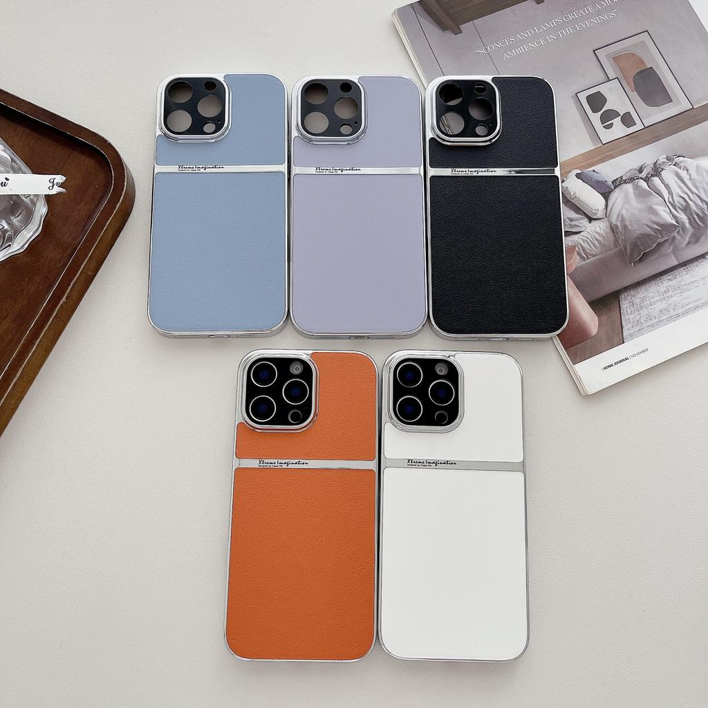 Applicable To Apple 16 ProMax Qihang Plain Leather Mobile Case IPhone 15 Frosted Advanced Sense 14 Anti Fall Protection Case