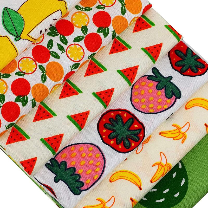 12pcs Diy Handmade Cotton Patchwork Fabric Set Fruit Pattern For Diy Scrapbooking Art Craft Sewing
