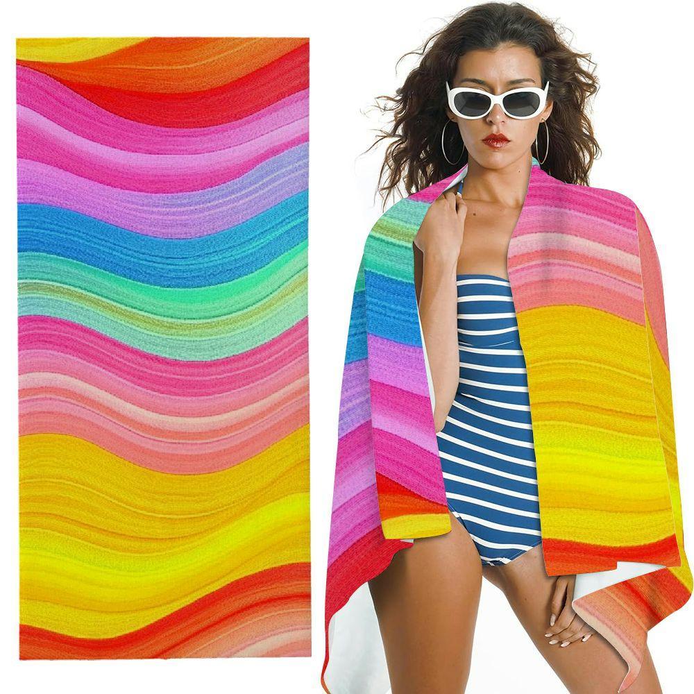 

Microfiber Beach Towel for Adults, Ultra Absorbent Quick-Drying Pool Towel for Travel Swimming W40*H60(CM)