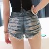 SCIONE Damen Jeansshorts Hot Pants Jeans Nachtclub Damen Sexy High Waist Ripped Pants