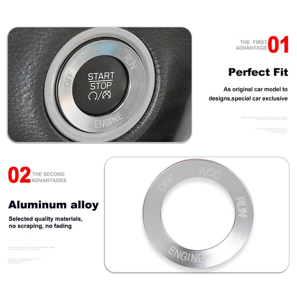 Red Start Stop Ignition Button Cover Trim For Dodge Challenger 2015-2019 Alloy