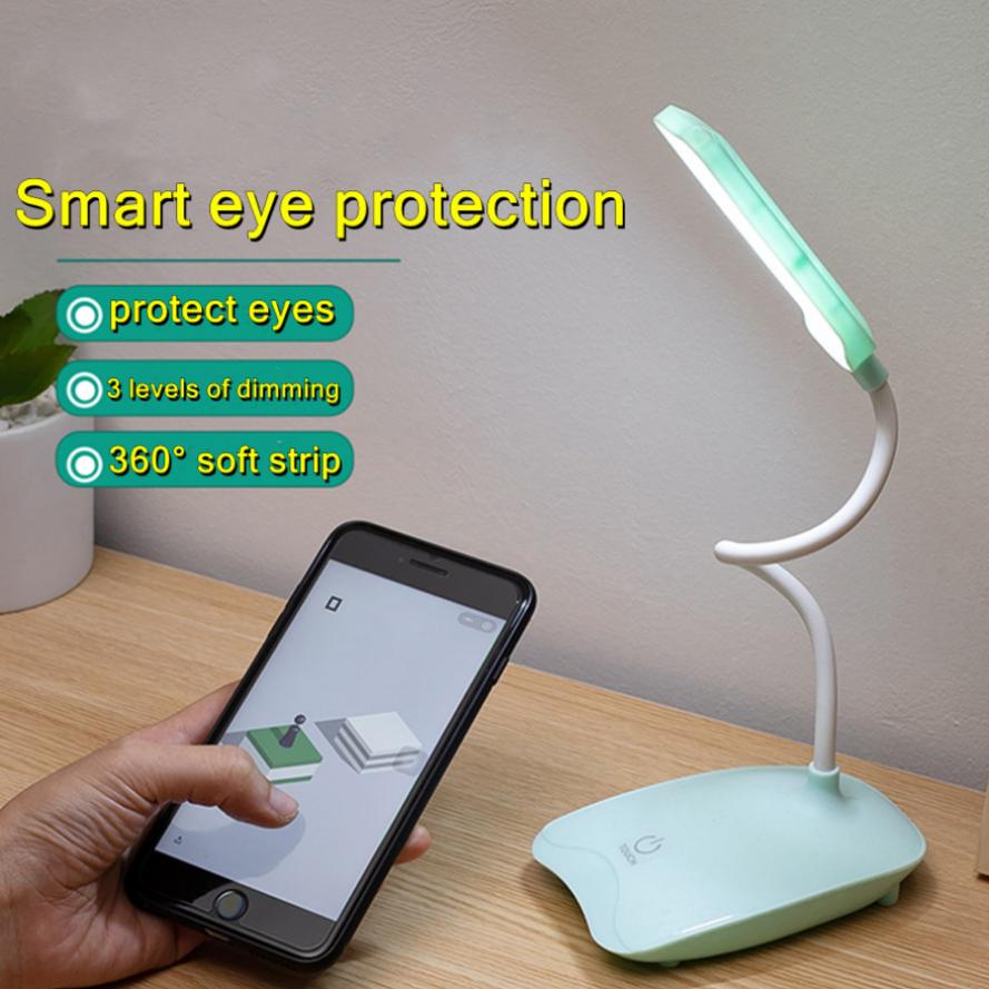 LED Desk Lamp Foldable Dimmable Touch Table Lamp DC5V USB Powered Table Light 6000K Night Light Touch Dimming Portable Lamp