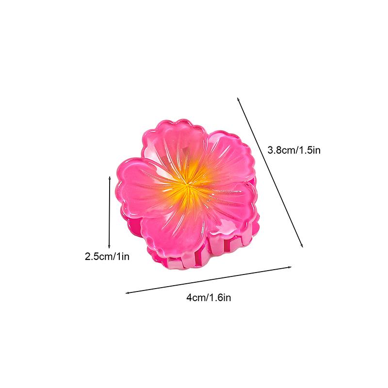 Gradient Flower Hair Claw Clip Sweet Cute Shark Clip Hair Accessories Floral Hair Claws Colorful Hairpins Accessories