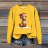 Women's Fashion Casual Long Sleeve Loose Christmas Printed Sweatshirt
