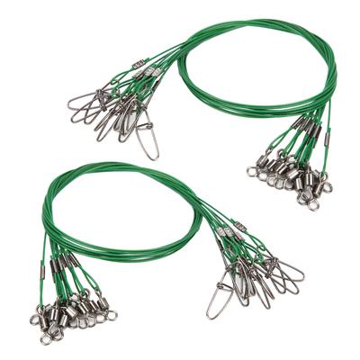 Fishing Wire Line Leash Anti Bite Steel Fishing Line Steel Wire Er with Rolling SwivelGreen