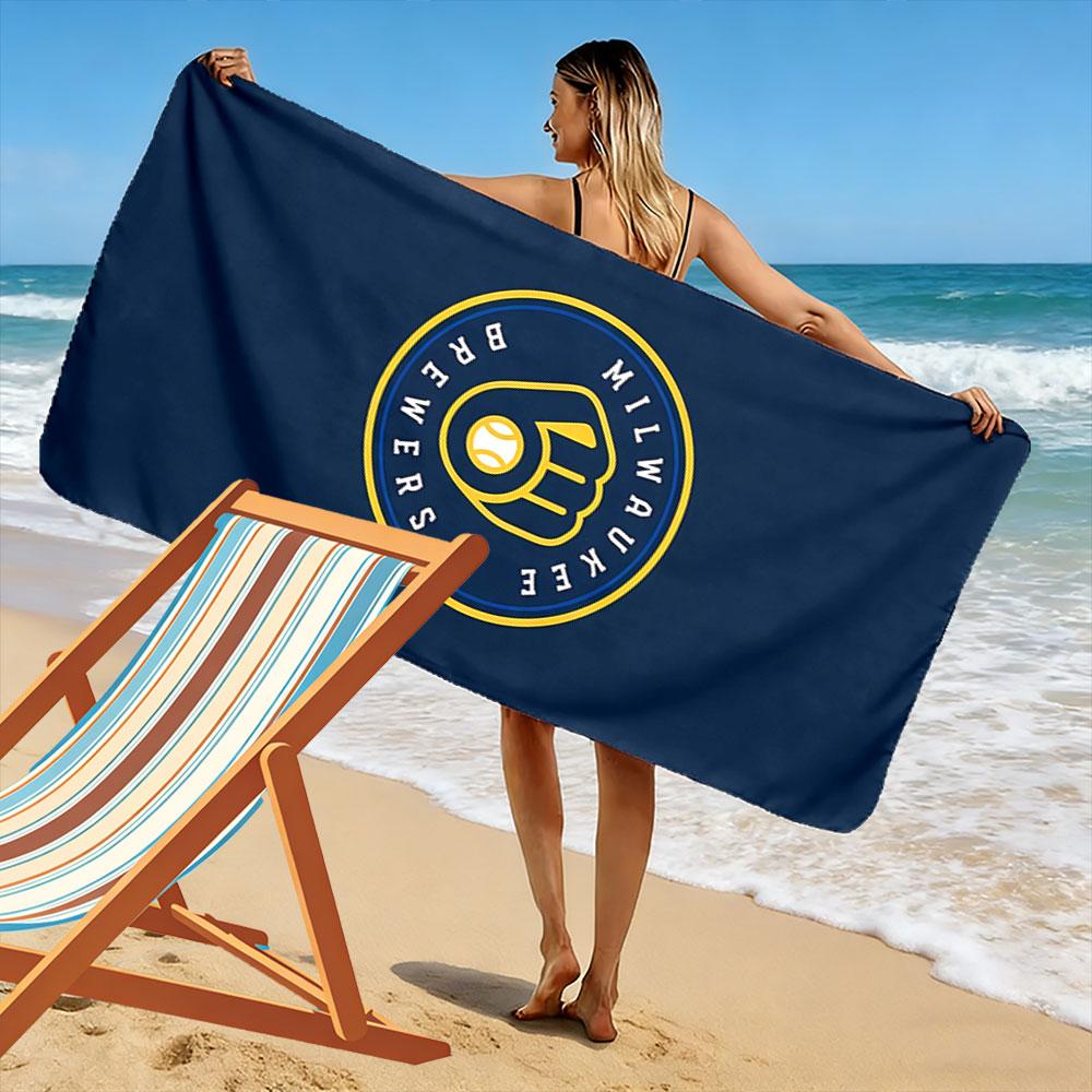 Milwaukee Brewers Logo Towel Beach Towel Quick-drying for Travel Outdoor Sports Jogging Beach and Swimming