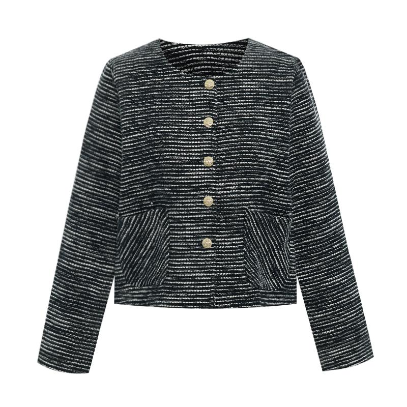 TVIEW Out-Pocket Round Tweed Jacket_V6C-Cjk006