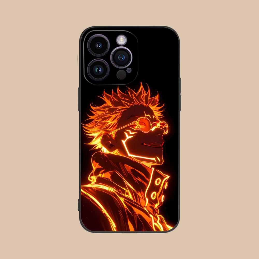Jujutsu Kaisen Neon JJK Phone Case for iPhone 16 15 14 13 12 11 X XR XS 8 7 Pro Max Plus Mini Colour Printing Cover Cellphones