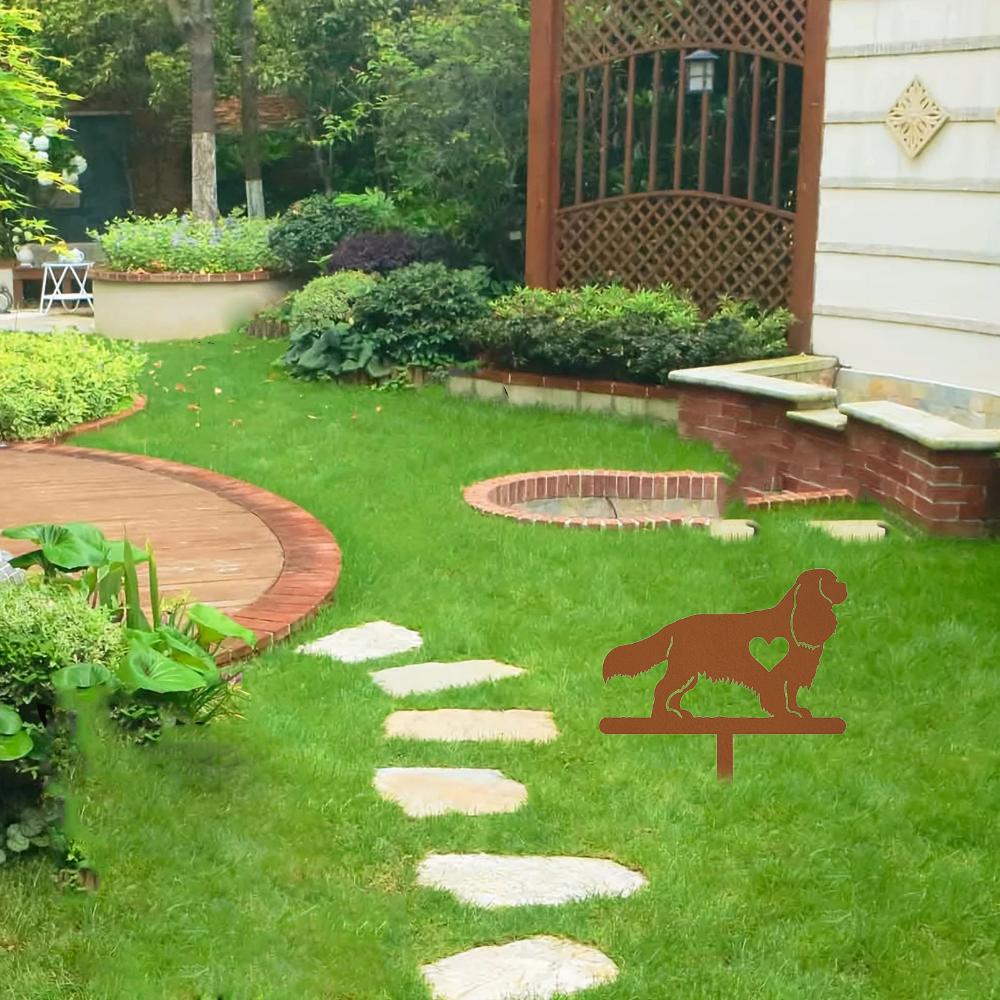 Dog Garden Stake - Bring Beauty To Your Outdoor Areas with This Iron Art. Perfect for Pet Commemoration and Garden Enhancement