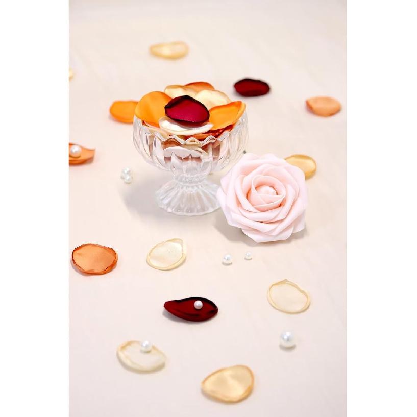300pcs Orange Rose Petals, Artificial Flower Petals Fall Wedding Decor Flower Girl Petals Terracotta Flower Petals for Wedding Aisle Runner Scatter