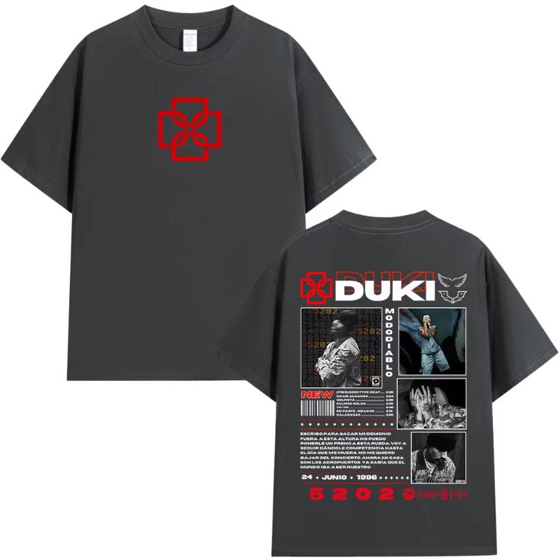 Rapper Duki 5202 MIXTAPE Album Merch Tshirt Unisexs Women Fashion Hip Hop T Shirt Cotton Casual Short Sleeve Oversized Tshirts