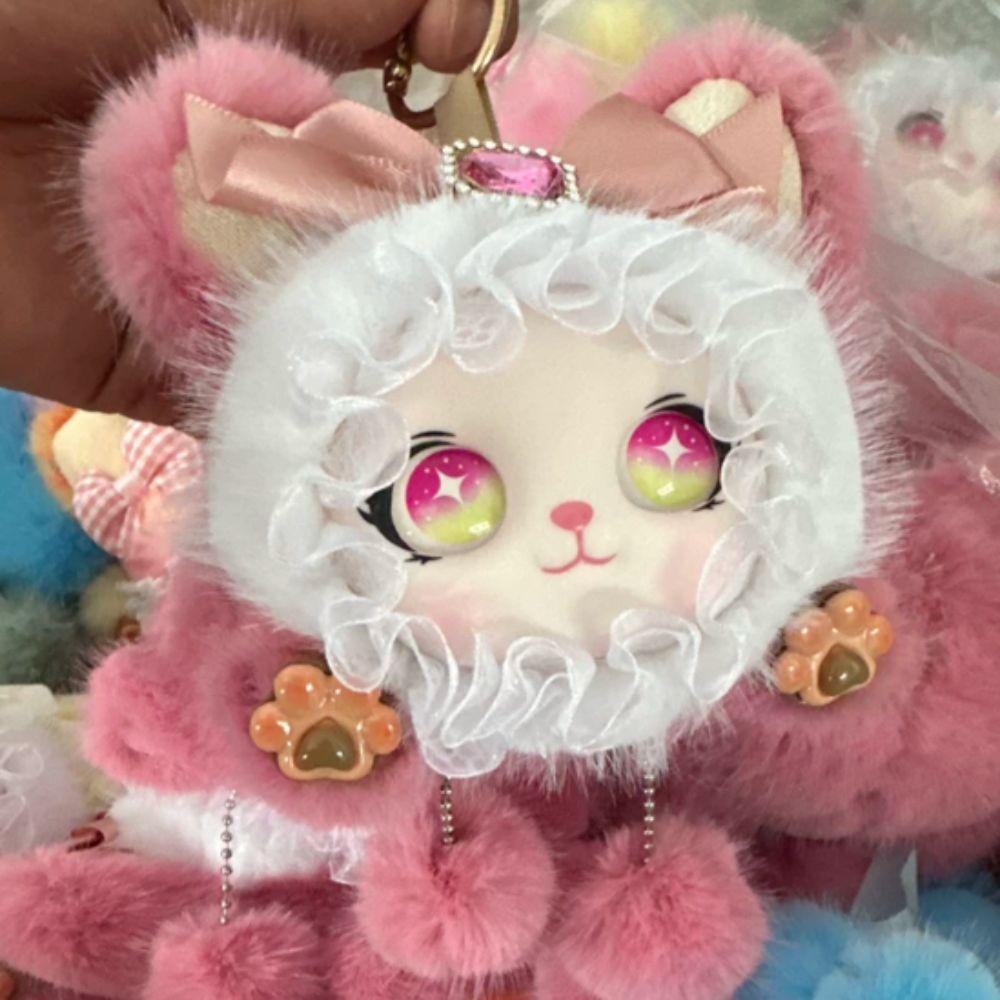 Big Ear Cat Plush Keychain Ornaments Car Key Ring Bag Decor Cat Doll Pendant Gift For Girls