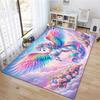 Grams Per Square Meter Crystal Velvet Home Outdoor Flowers Cute Wings Unicorn Carpet Welcome Mat for Living Room, Bedroom, Play Area, Ki