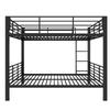 Litera maciza 140x200 metal, litera para adultos, extremadamente estable hasta 400 kg, sin chirridos, ideal para piso compartido y alquiler vacacional, negro