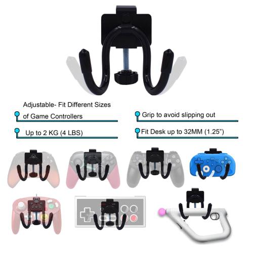 YYST Desk Mount Game Controller Holder Clamp-on Hanger Holder Storage Rack for PS3/PS4/PS5/Xbox 360/Xbox One/S/X/Elite/Series S/Series X Controller, P