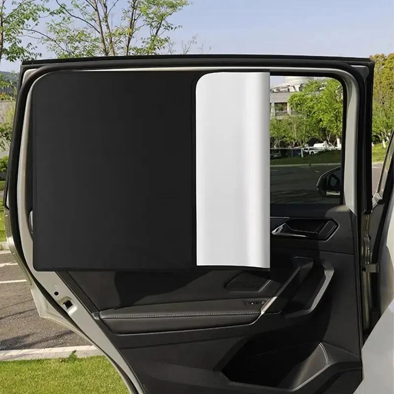 2Pcs Car Side Window Sun Shade – Magnetic UV Block & Privacy Curtain for Front/Back Windows, Anti-Glare & UV Protection