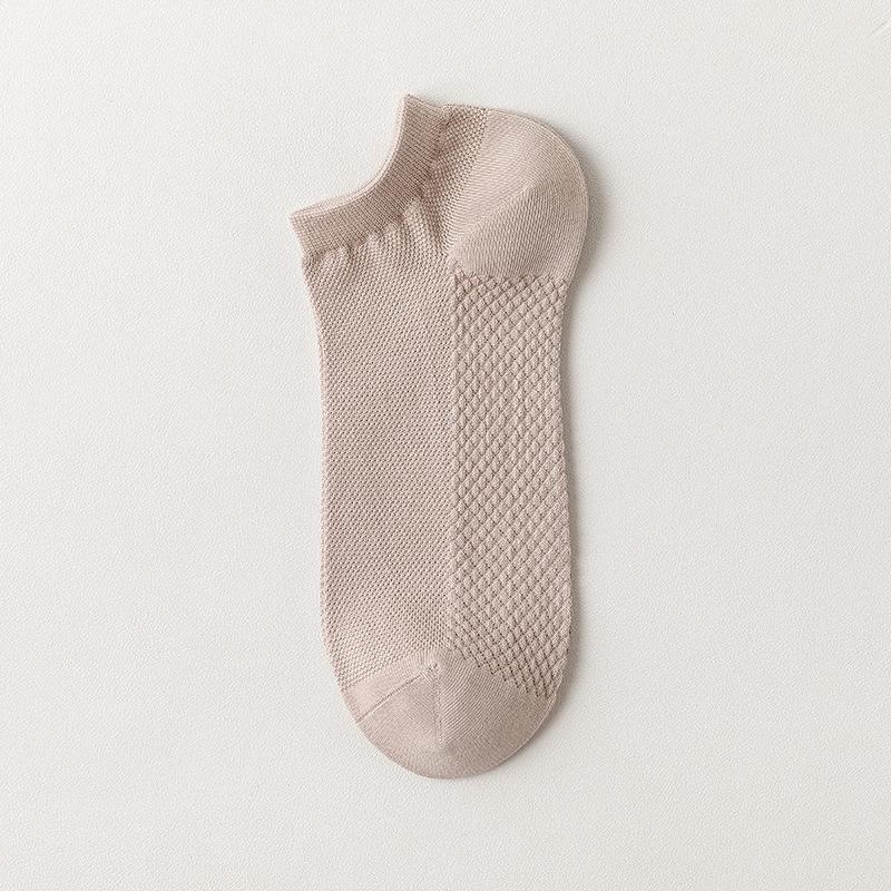 Men's Summer Thin Mesh Cotton Sweat Absorbing Deodorant Shallow Mouth Boneless Boat Socks