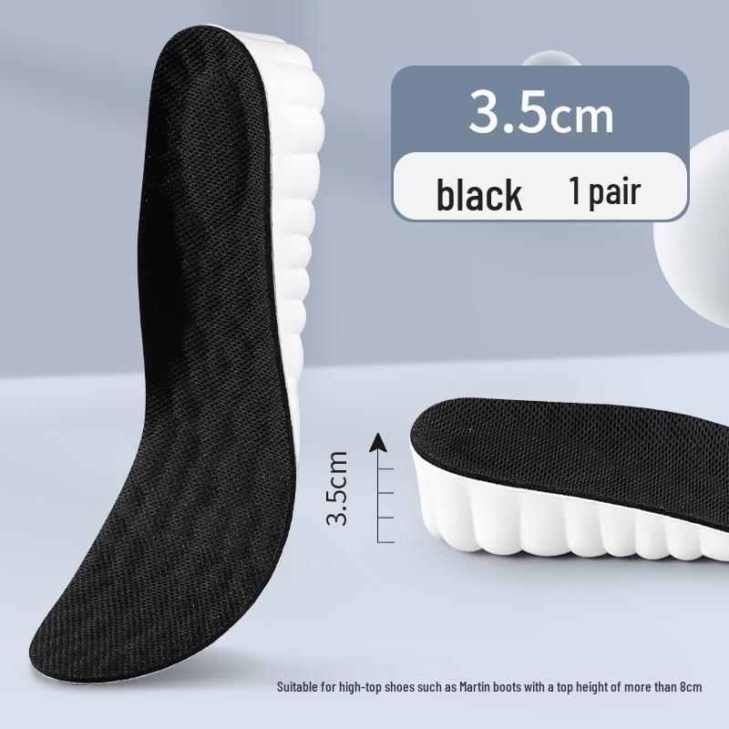 Boost Height Insoles: Sweat-Absorbent, Odor-Resistant Inserts for Men & Women, Perfect for Martin Boots & Sports Shoes