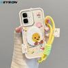 KEYSION Cartoon Cute Plush Embroidery Case for Infinix Smart 10 with Lanyard Silicone Shockproof Phone Cover for Infinix Smart 10
